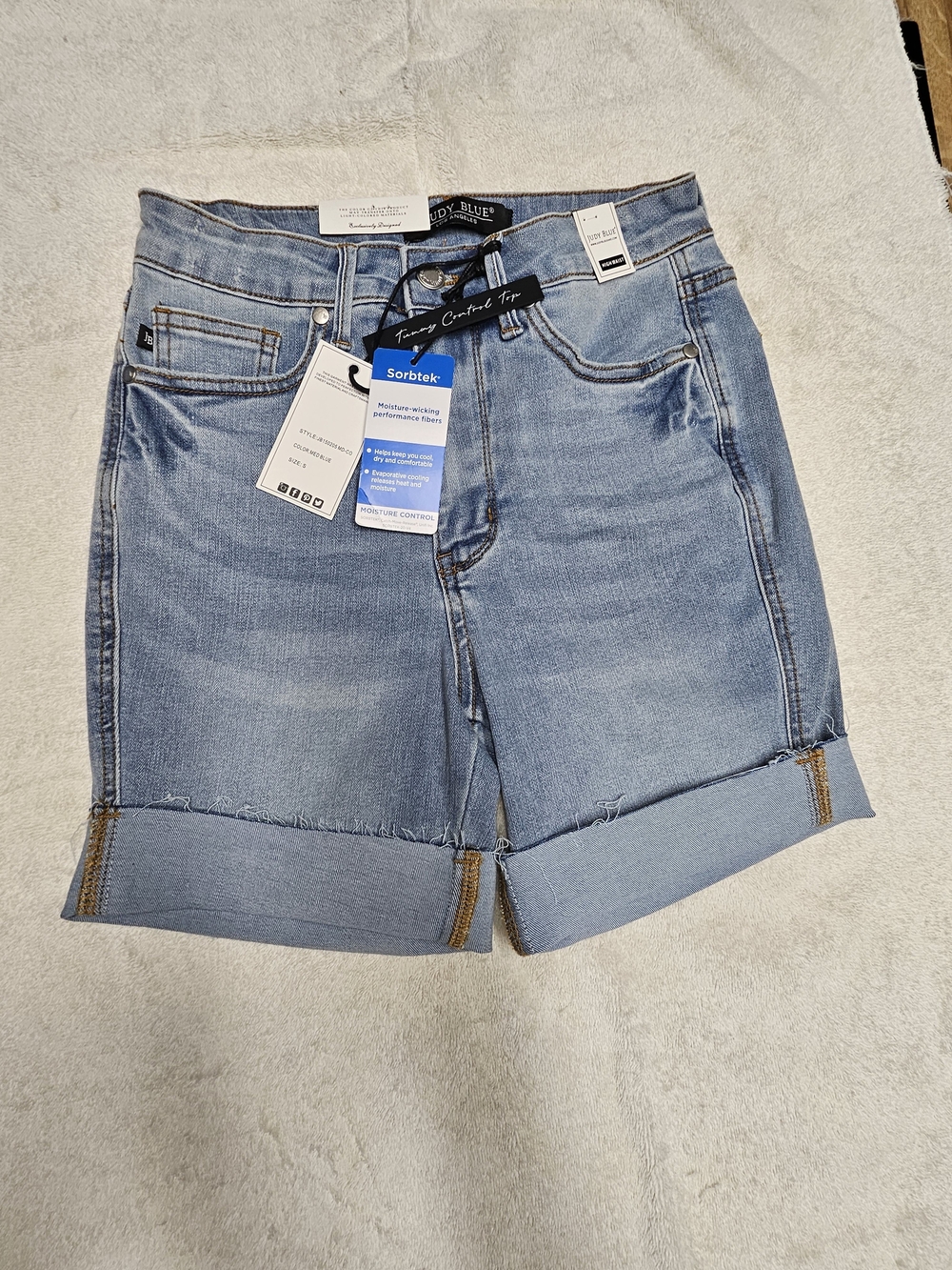 Judy Blue High Waisted Cuffed Tummy Control Shorts- Size S